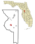 Sumter County Florida Incorporated and Unincorporated areas Bushnell Highlighted
